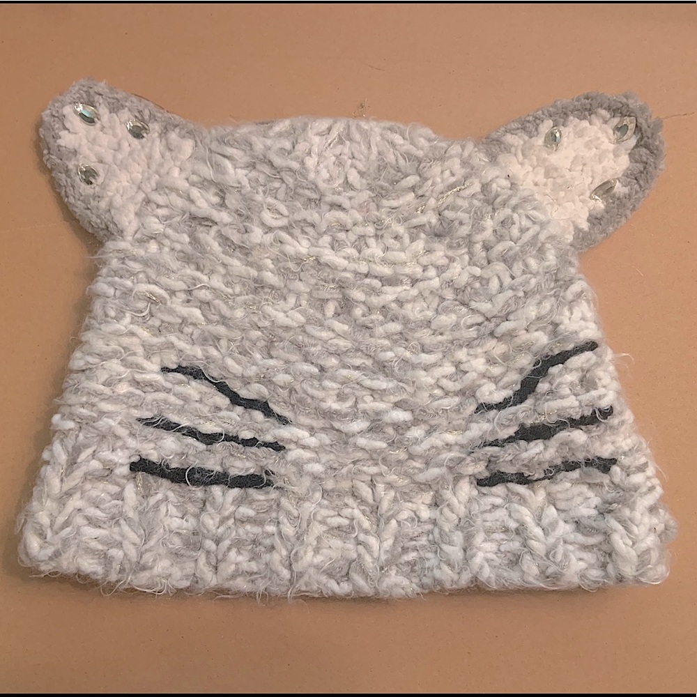 Girls Knit Cat Hat/Scarf/Mittens set
